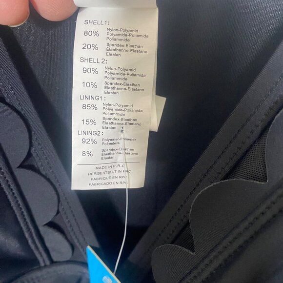 Cupshe‎ Womens 2X Black Scalloped Edge V-Neck One-Piece Swimsuit - Picture 9 of 14